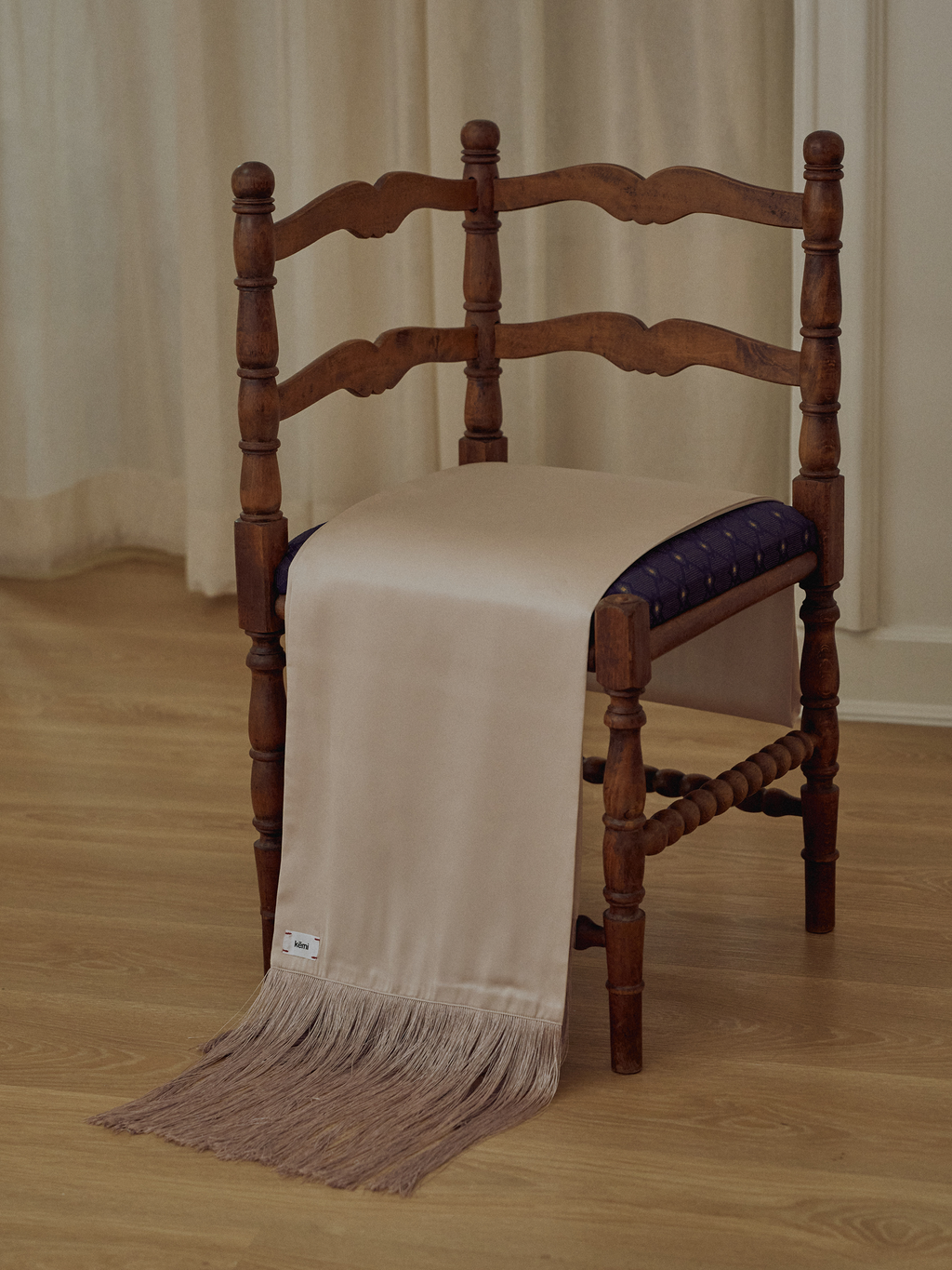 fringē scarf - beige nude