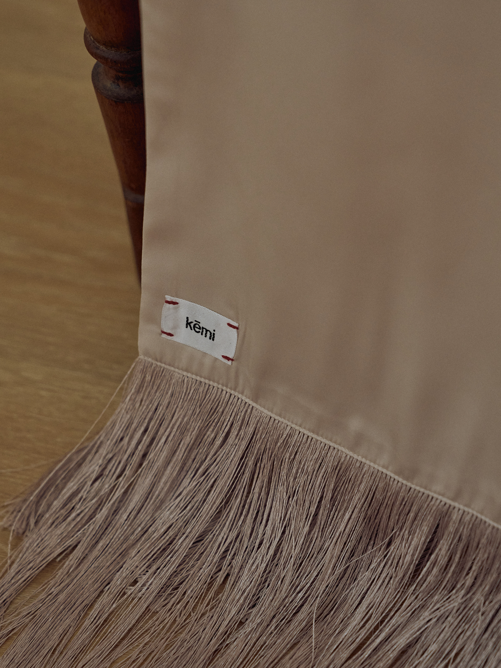 fringē scarf - beige nude