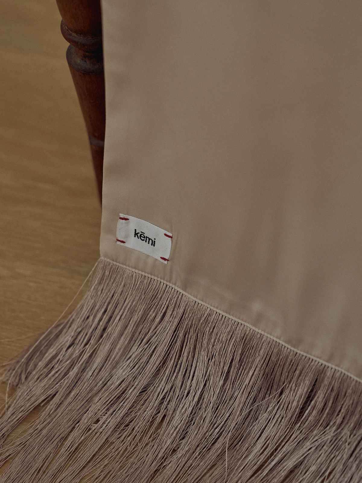 fringē scarf - beige nude