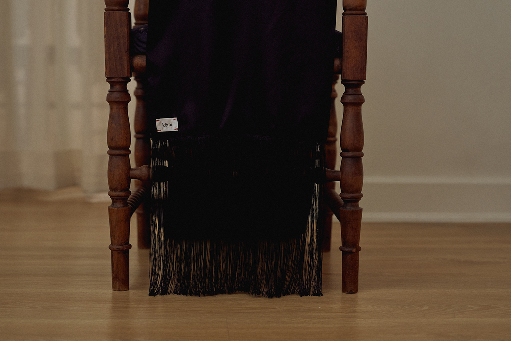 fringe scarf - tuxedo black